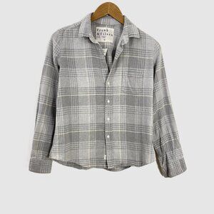 Frank & Eileen Barry Italian Cotton Flannel Shirt Grey Plaid